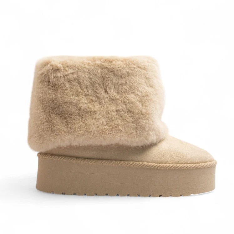 Europeon Union Women Off White Chamois Half Boot #3274