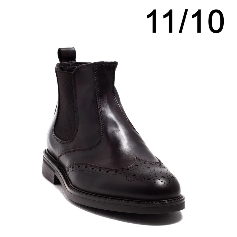 Italian Men Brown Leather Half Boot #3782