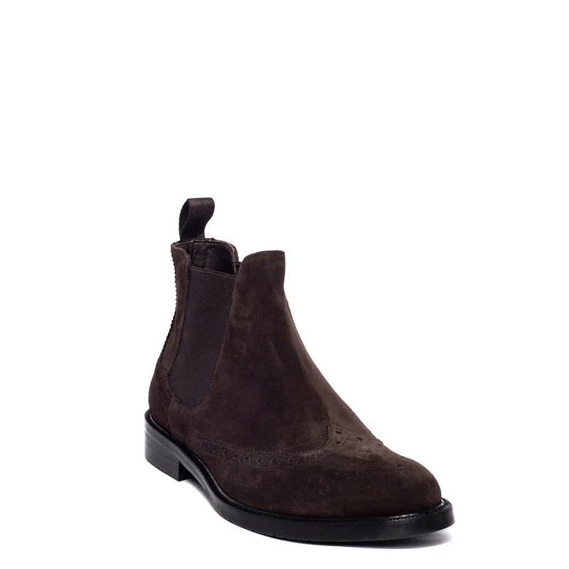 Italian Men Brown Chamois Half Boot #3669