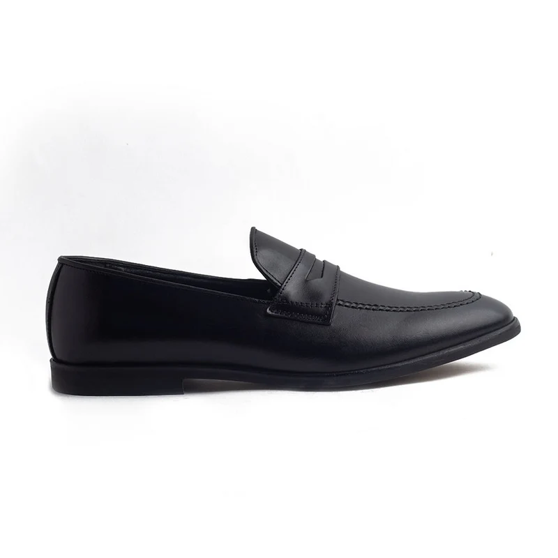 Italian Men Black Leather Shoes #4194