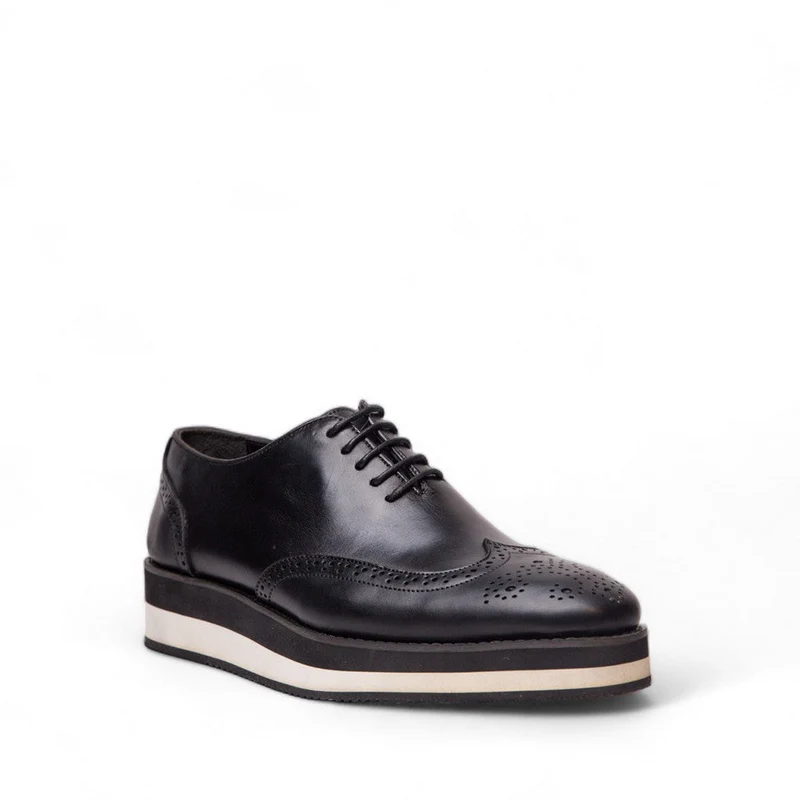 Men Black Leather Shoes #4526