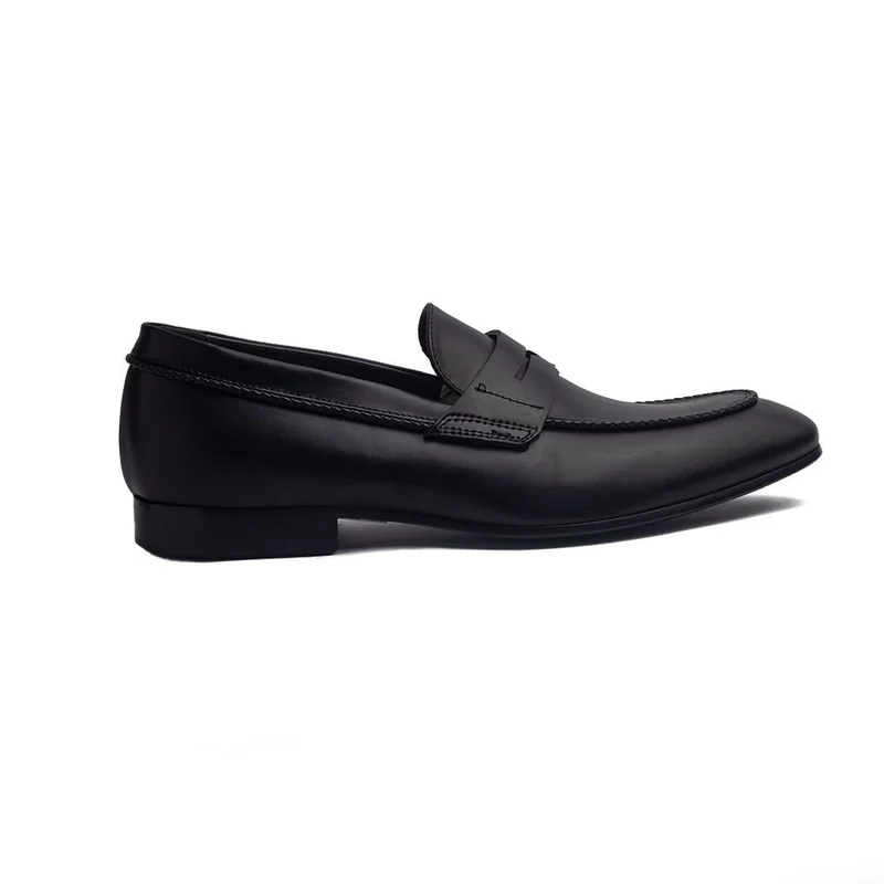 Italian Men Black Leather Shoes #4160