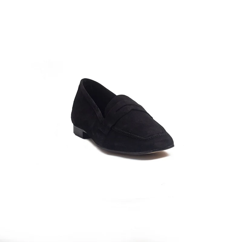 Spanish Women Black Chamois Shoes #1350