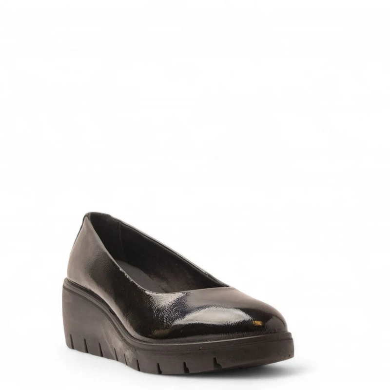 Italian Women Black Vernis Leather Shoes #3614
