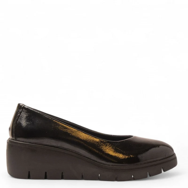 Italian Women Black Vernis Leather Shoes #3614