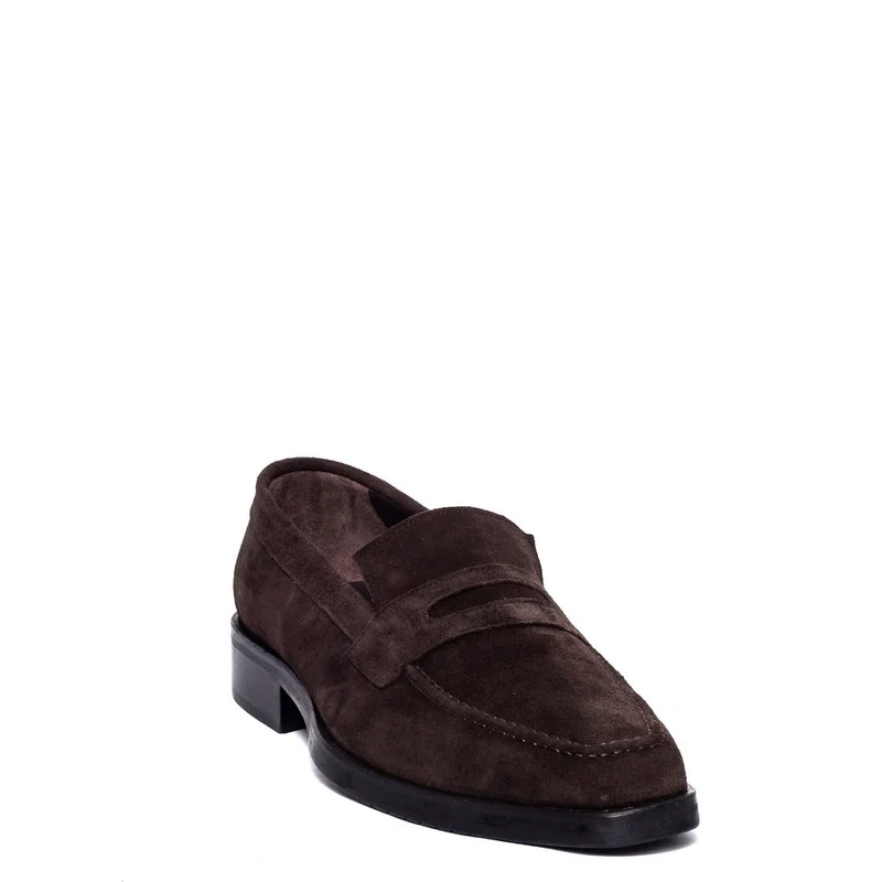Italian Men Brown Chamois Shoes #3676