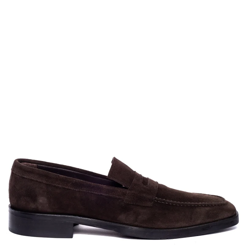 Italian Men Brown Chamois Shoes #3676