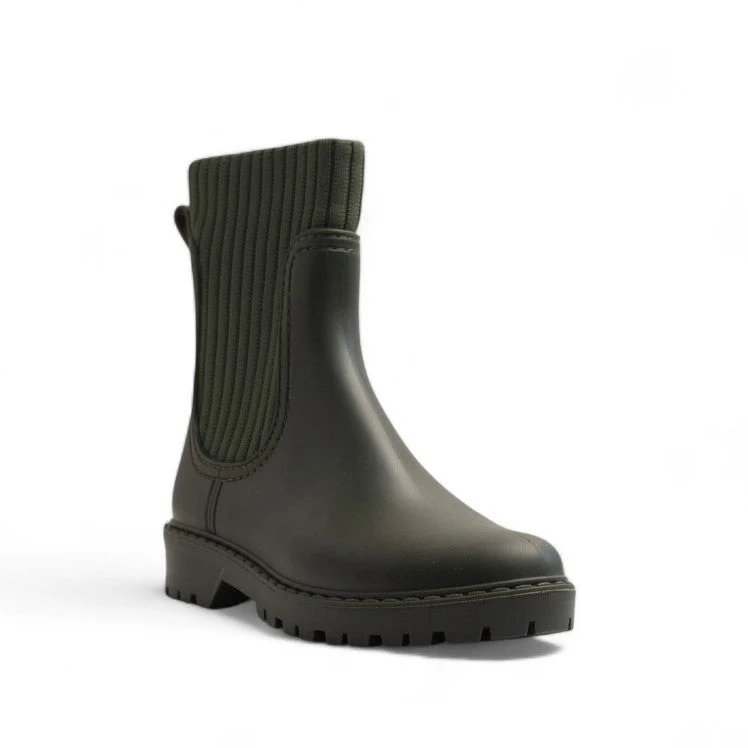 Europeon Union Women Kaki Plastic Half Boot #3148