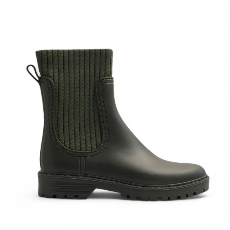 Europeon Union Women Kaki Plastic Half Boot #3148