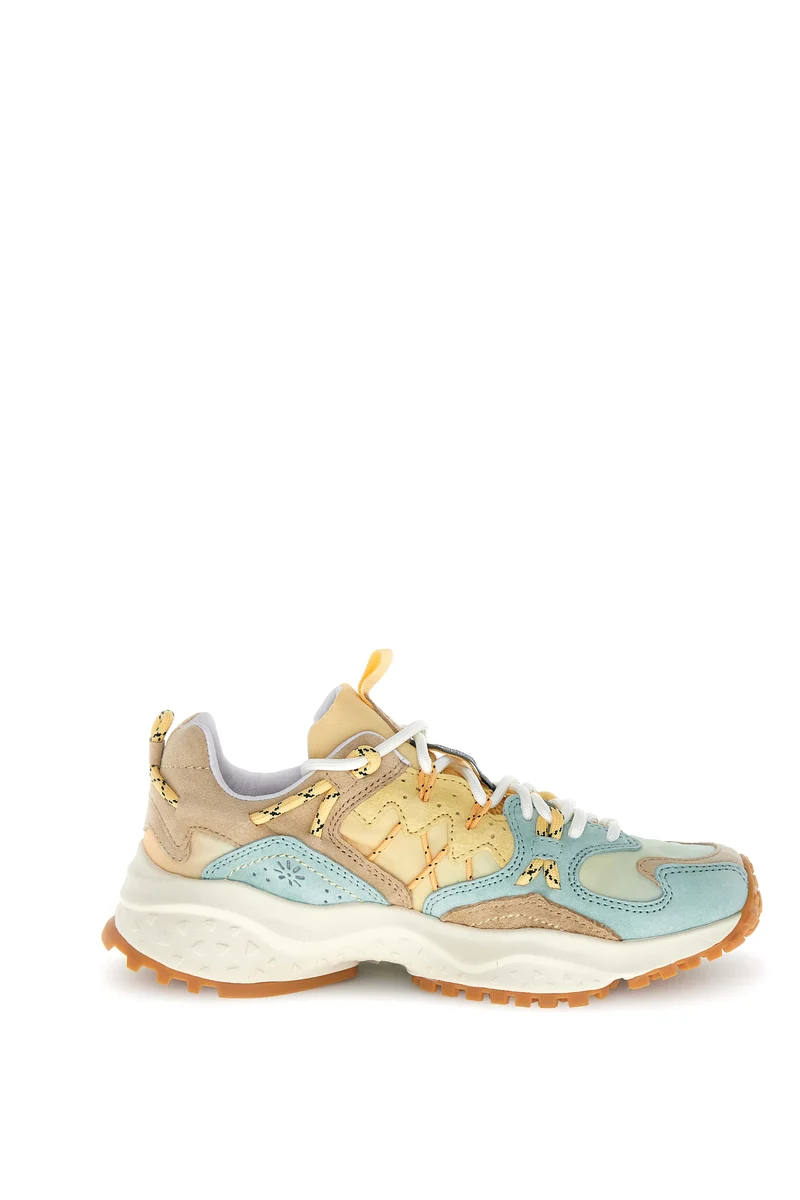 YAMABUSHI WOMAN SUEDE/NYLON RIPSTOP blau