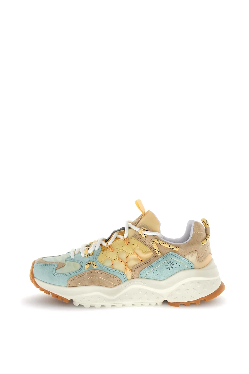 YAMABUSHI WOMAN SUEDE/NYLON RIPSTOP blau