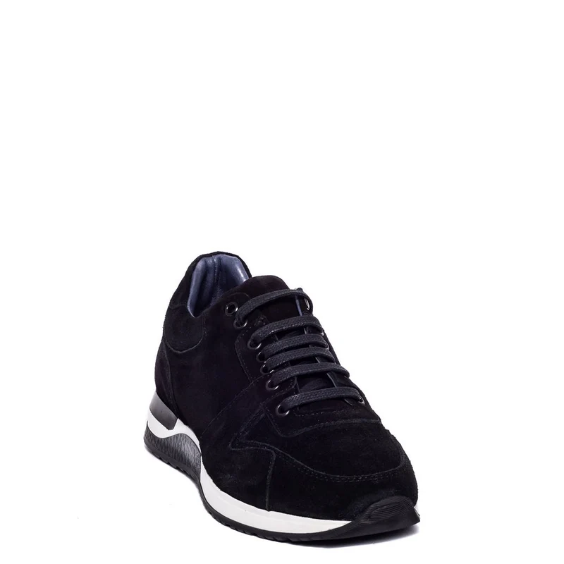 Italian Men Black Chamois Shoes #3616