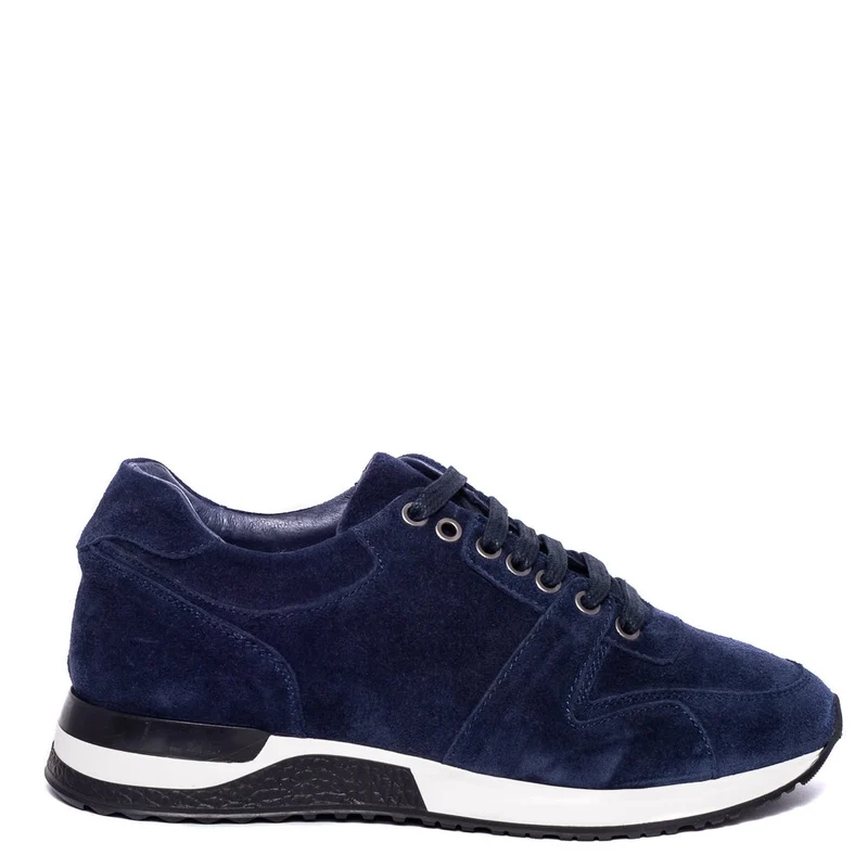 Italian Men Navy Chamois Shoes #3615