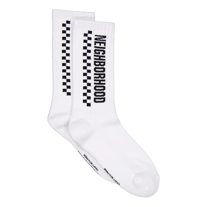 Ci Checker Socks White