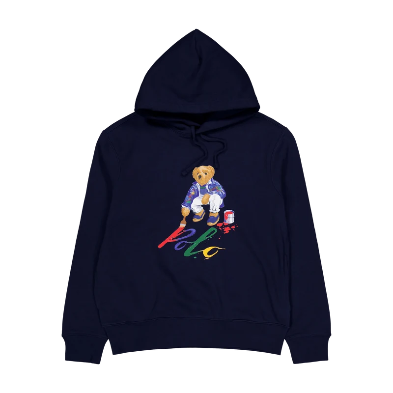 Polo Bear Fleece Hoodie Cruise Navy Paint Bear