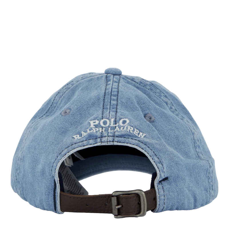 Polo Bear Denim Ball Cap Light Wash Denim