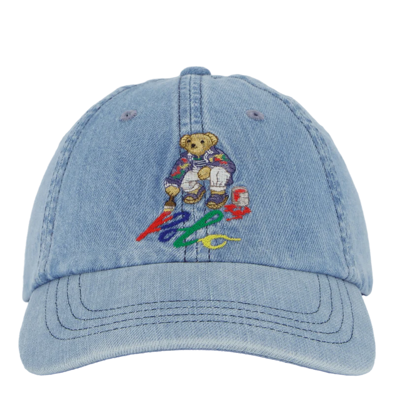 Polo Bear Denim Ball Cap Light Wash Denim