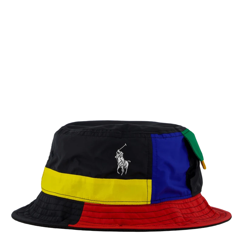 Reversible Color-Blocked Bucket Hat Sapphire Star / Polo Black