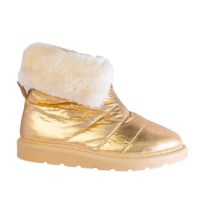 Europeon Union Women Gold Leather Half Boot #2480