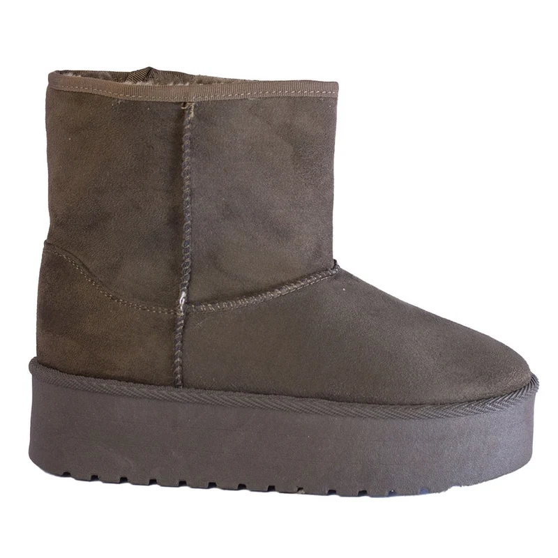 Europeon Union Women Kaki Chamois Half Boot #2465