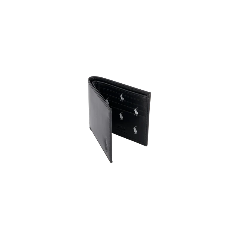 Signature Pony Leather Wallet Black / White