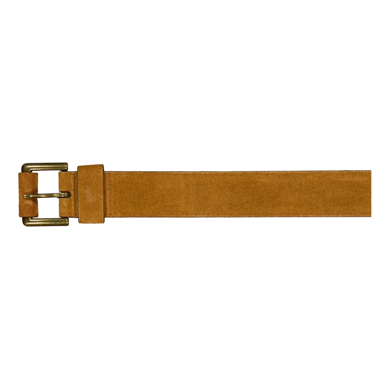Signature Pony Suede Belt Tan