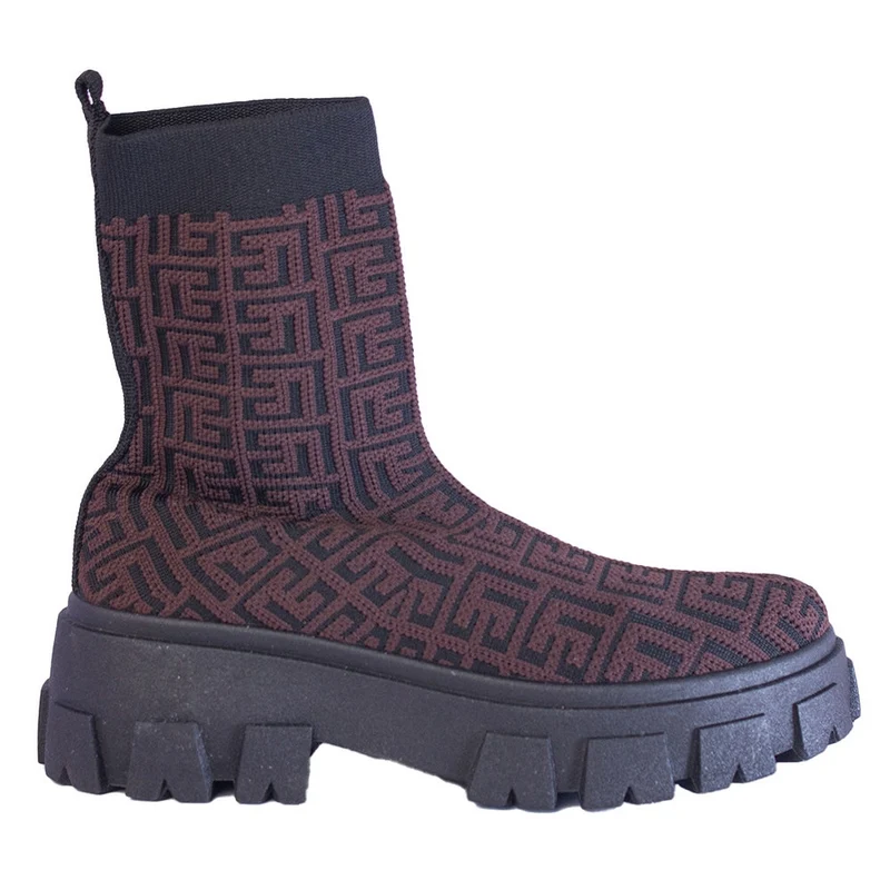 Europeon Union Women Brown Cloth Half Boot #2426