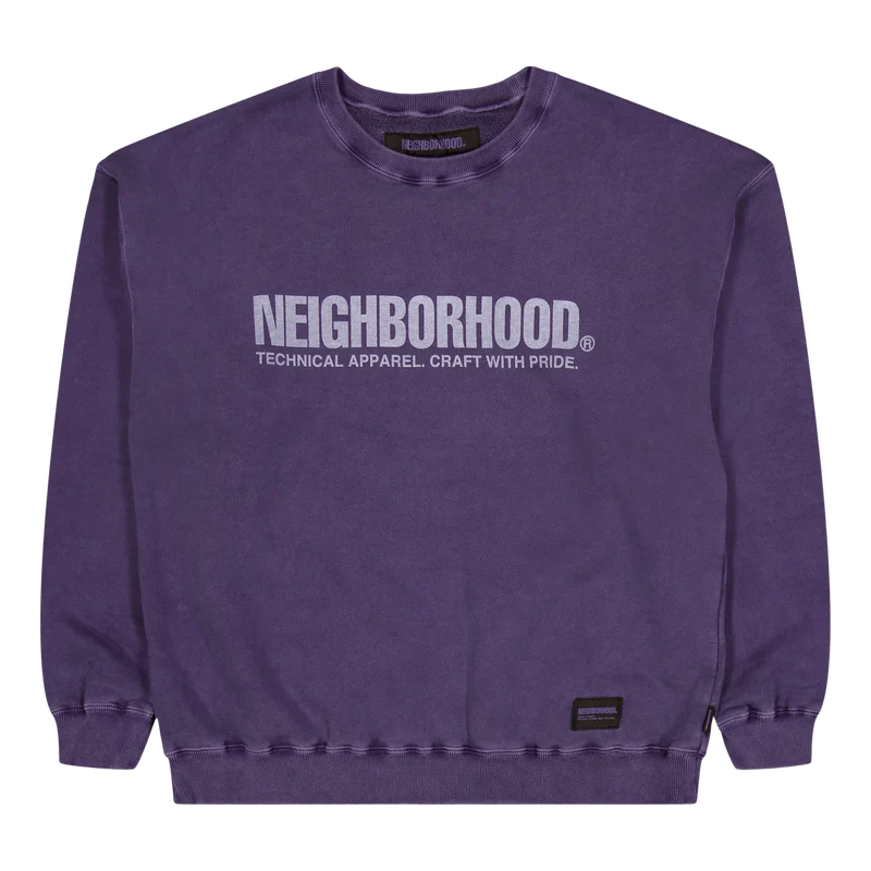 Pigment Dyed Sweatshirt Ls Purple