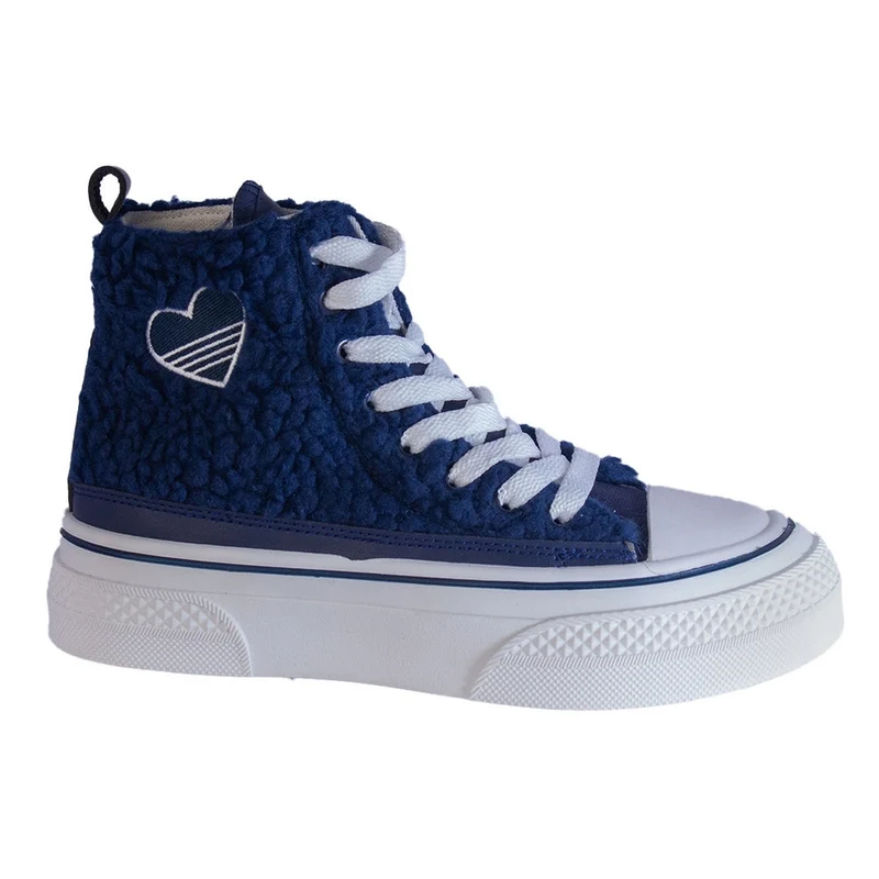 Europeon Union Women Dark Blue Fur Half Boot #2357