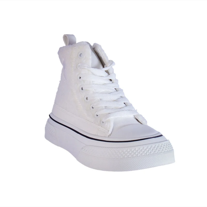 Europeon Union Women White Fur Half Boot #2356