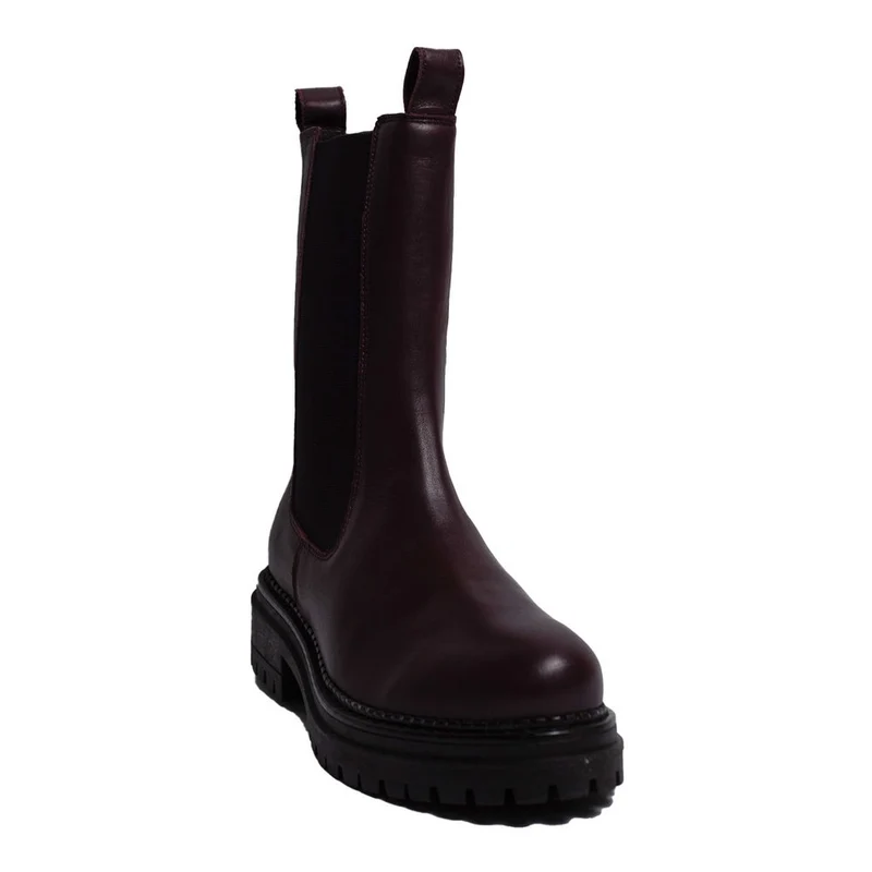 Spanish Women Maroon Leather Half Boot #0311