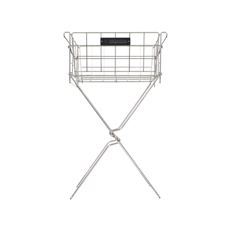 Folding Basket & Stand Set Silver