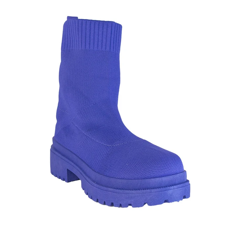 Europeon Union Women Blue Cloth Half Boot #2294