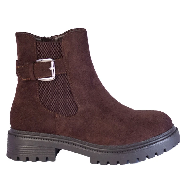 Europeon Union Women Brown Chamois Half Boot #2277