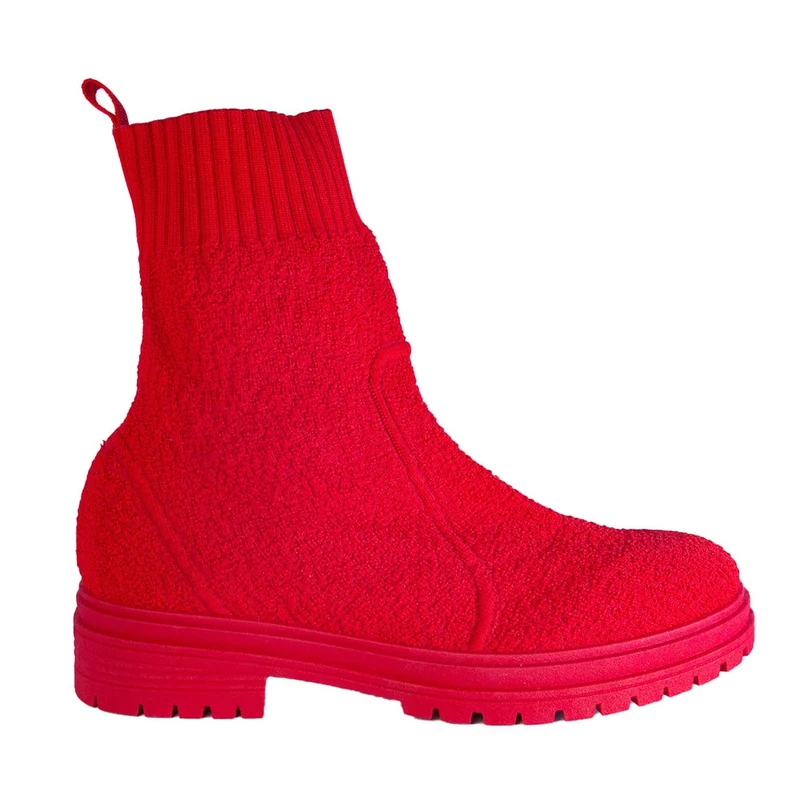 Europeon Union Women Red Cloth Half Boot #2301