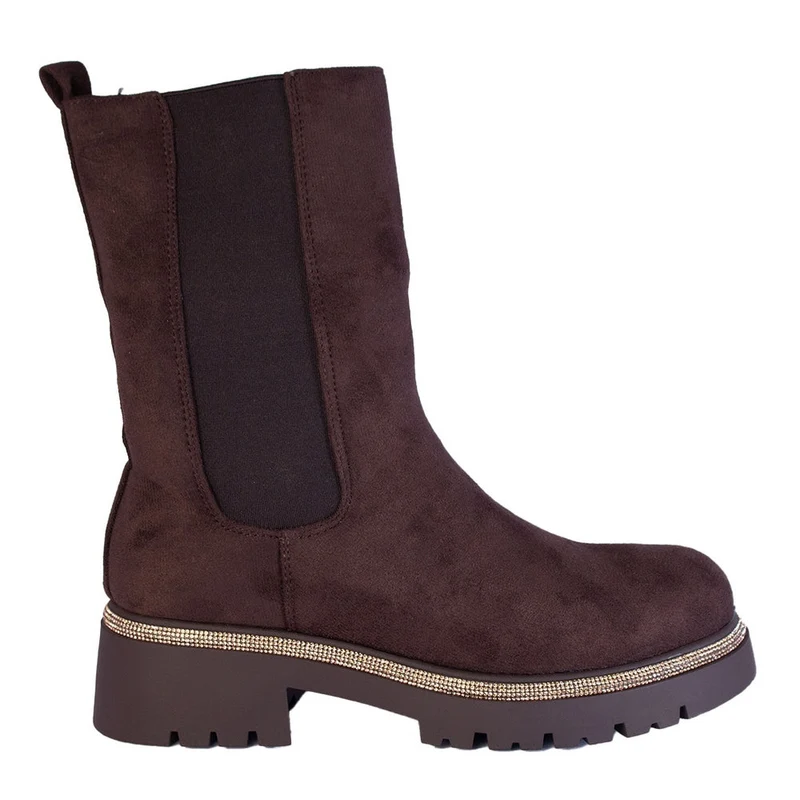 Europeon Union Women Brown Chamois Half Boot #2263