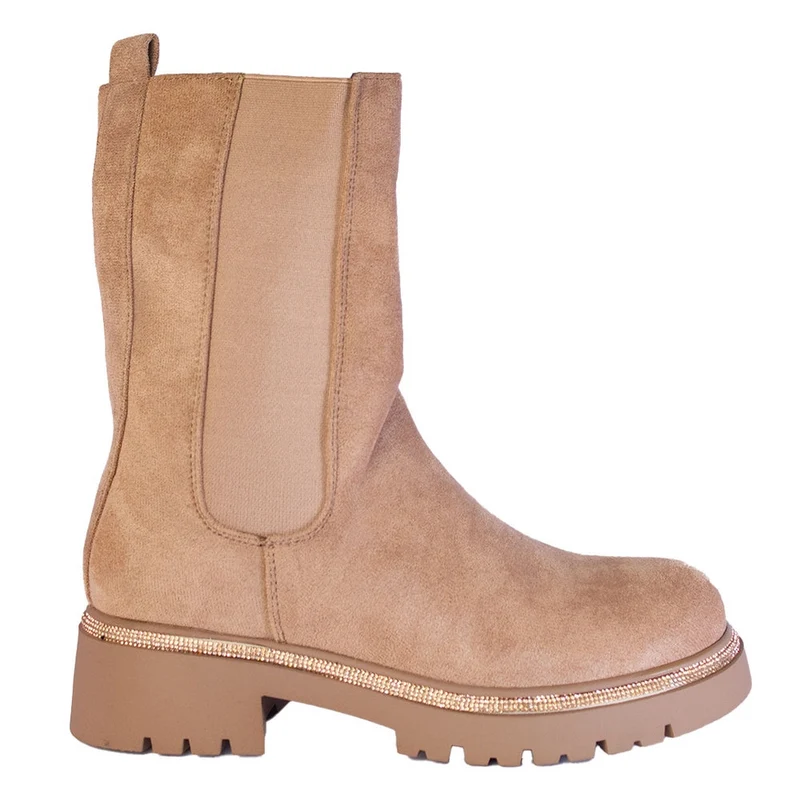 Europeon Union Women Beige Chamois Half Boot #2262