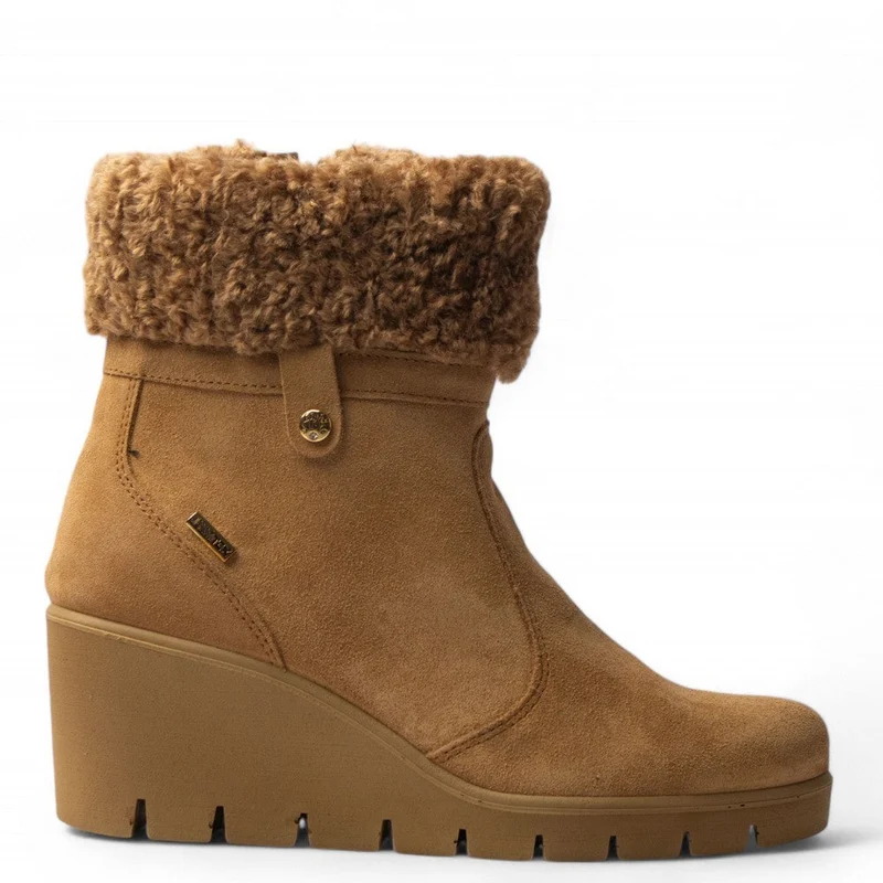 Italian Women Beige Chamois Half Boot #3631