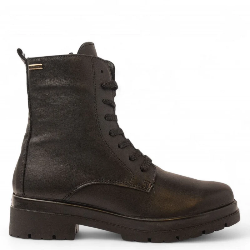 Italian Women Black Leather Half Boot #3623