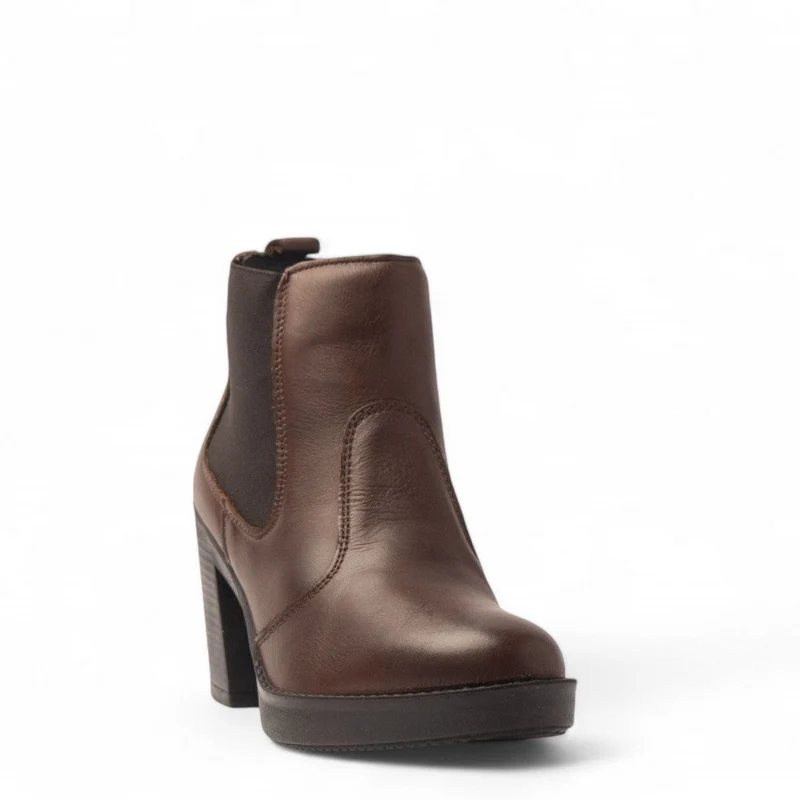 Italian Women Brown Leather Half Boot #3615