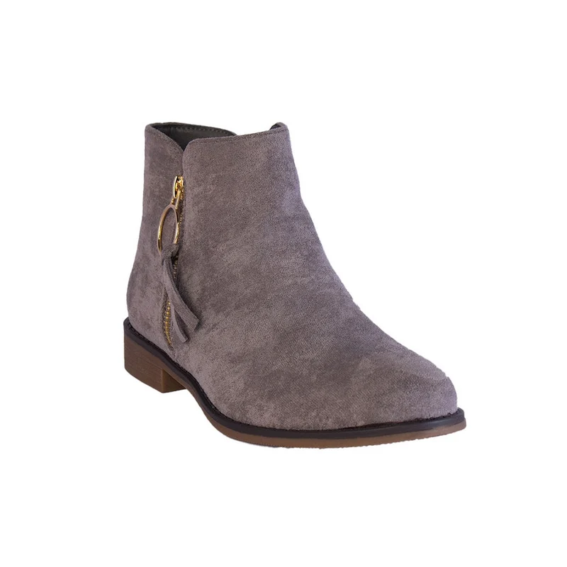 Europeon Union Women Grey Chamois Half Boot #2235