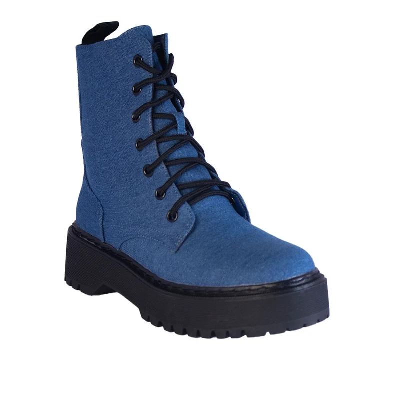 Europeon Union Women Blue Jeans Half Boot #2219