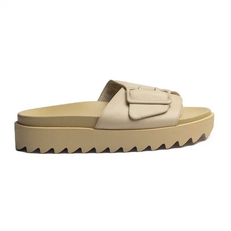 Spanish Women Beige Leather Wedges #1508