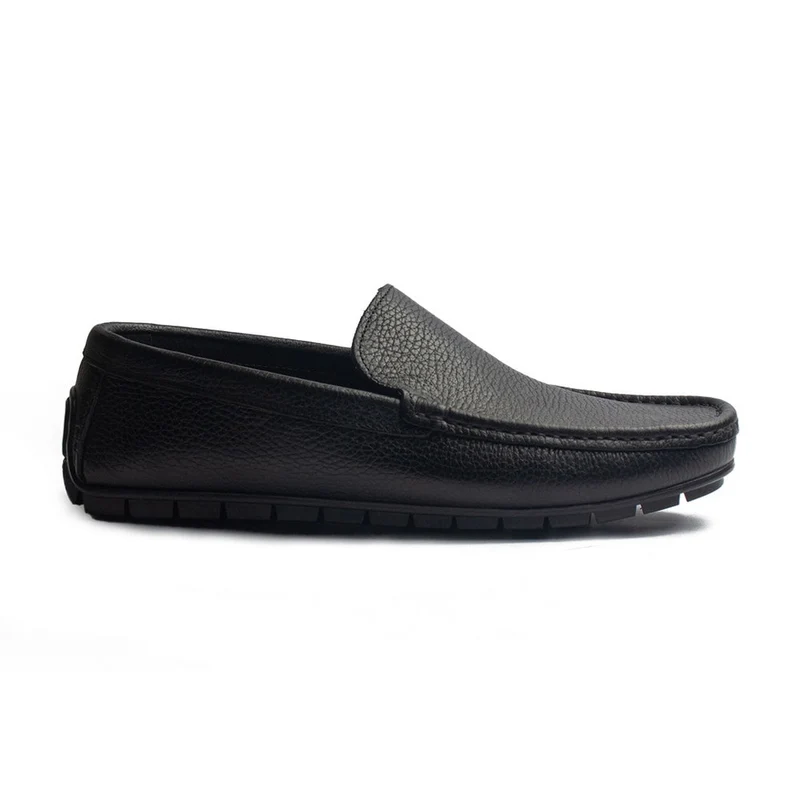 Men Black Leather Espadrilles #4275