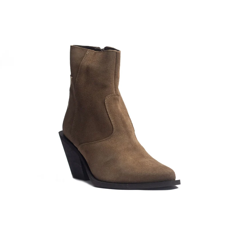 Spanish Women Cafe Chamois Half Boot #1522