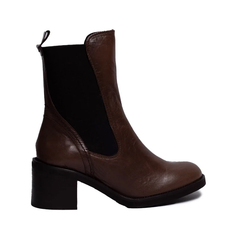 Spanish Women Brown Leather Half Boot #0388