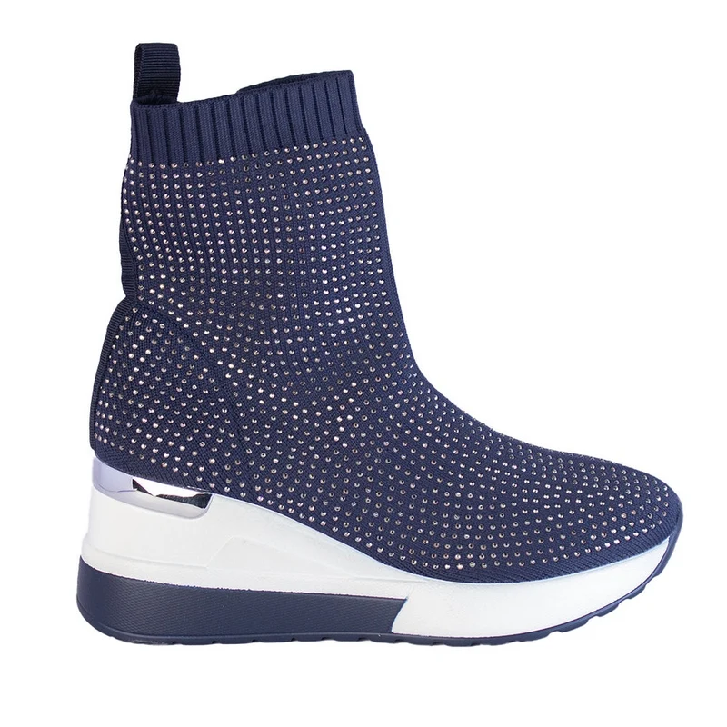 Europeon Union Women Dark Blue Cloth Half Boot #2210