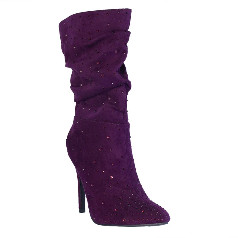 Europeon Union Women Purple Chamois Half Boot #2200