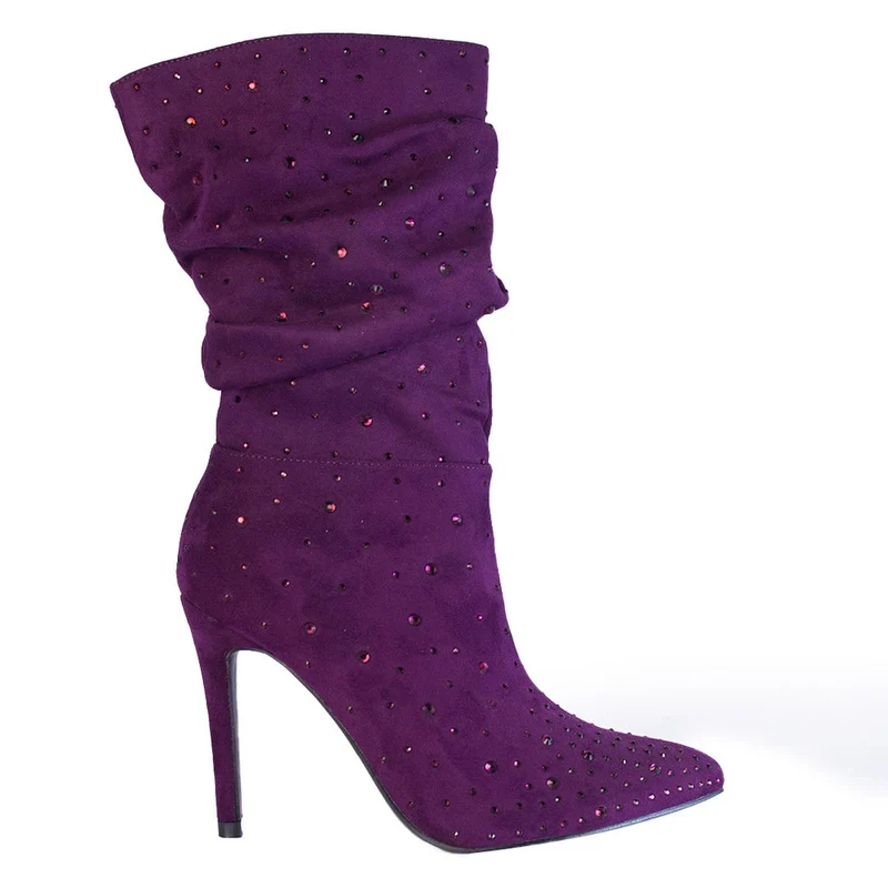 Europeon Union Women Purple Chamois Half Boot #2200