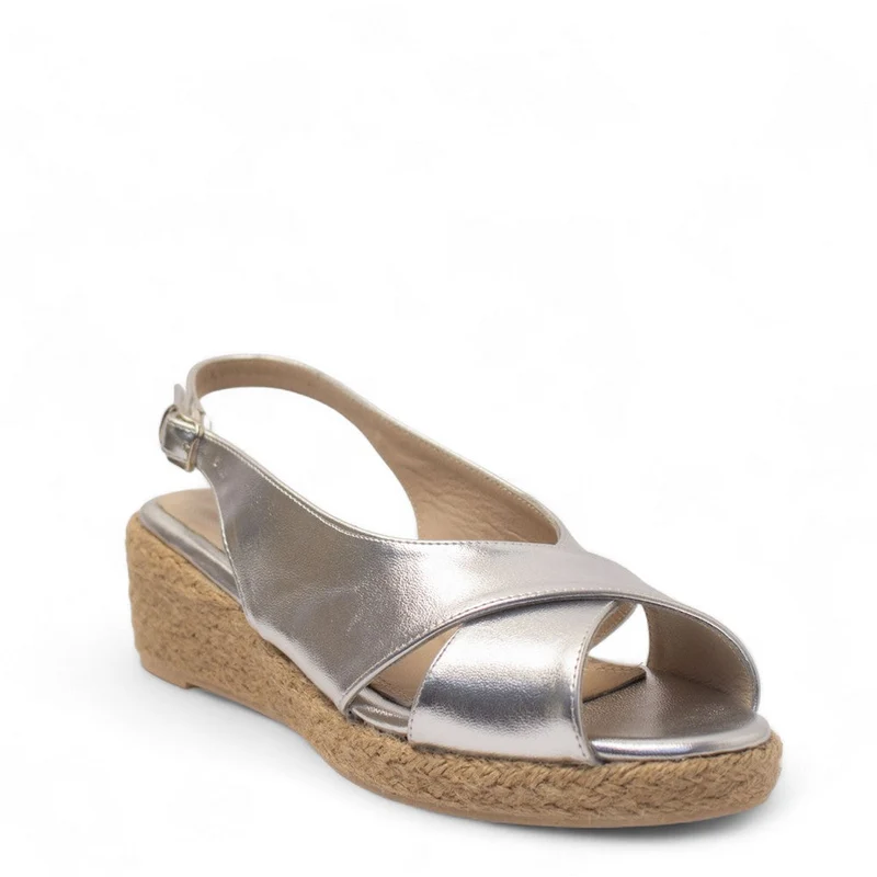 Women Silver Leather Sandal #2721
